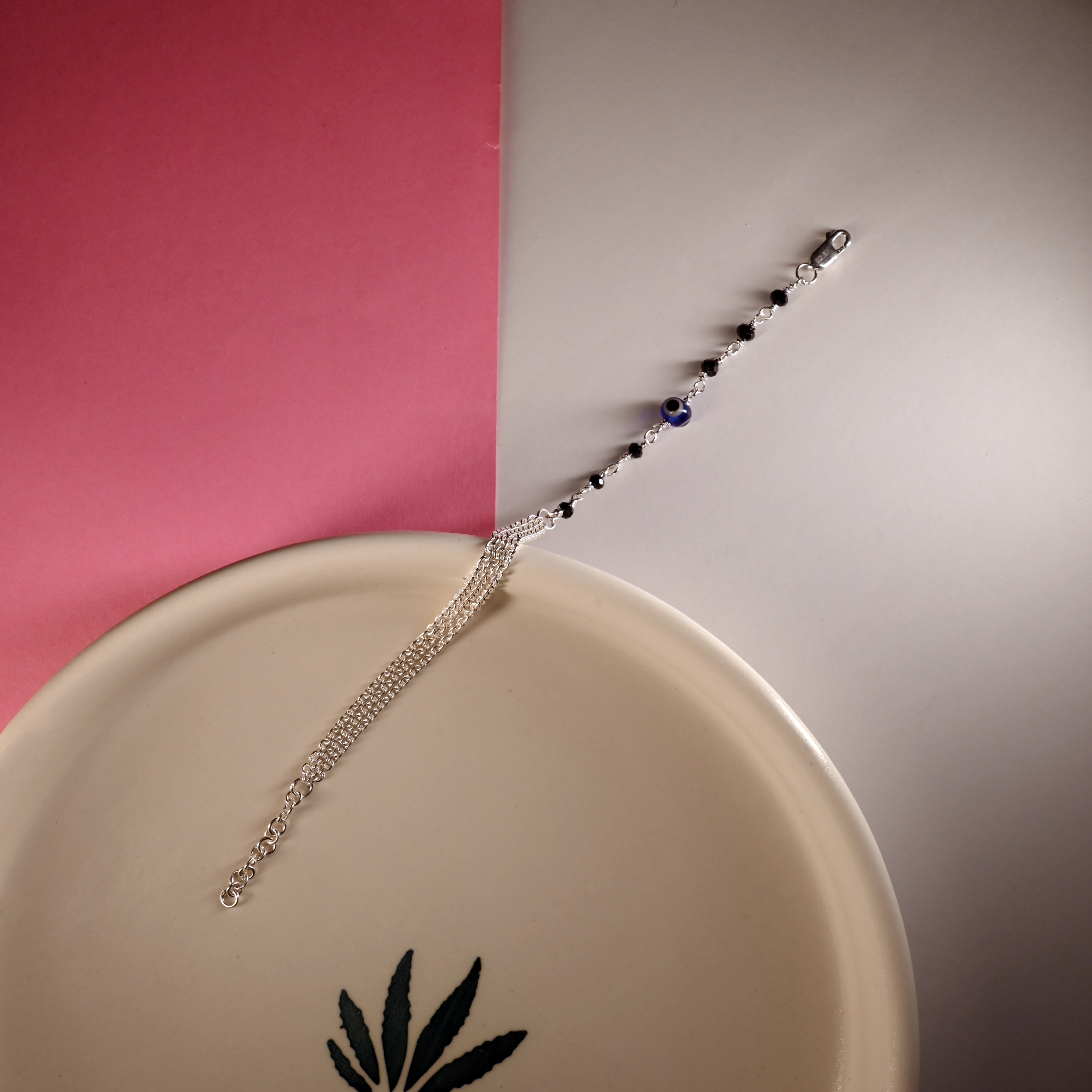 Aarohi Evil Eye Silver Anklet