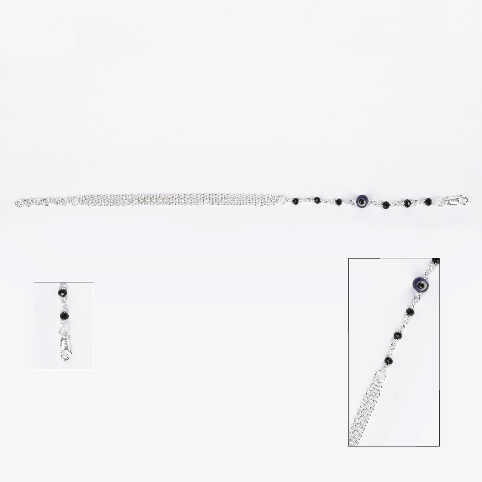 Aarohi Evil Eye Silver Anklet