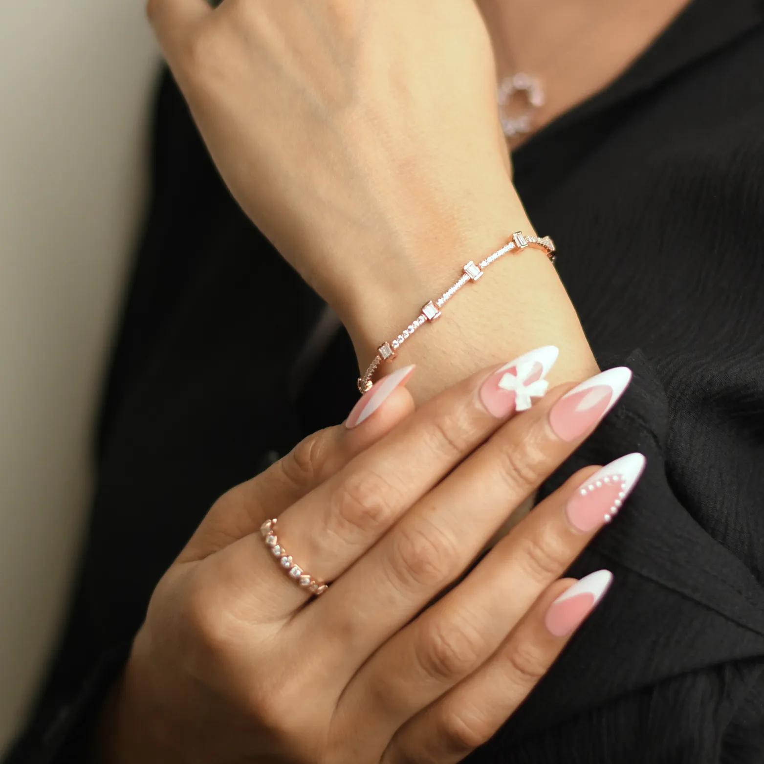 Rose Gold Bar-Link Silver Bracelet