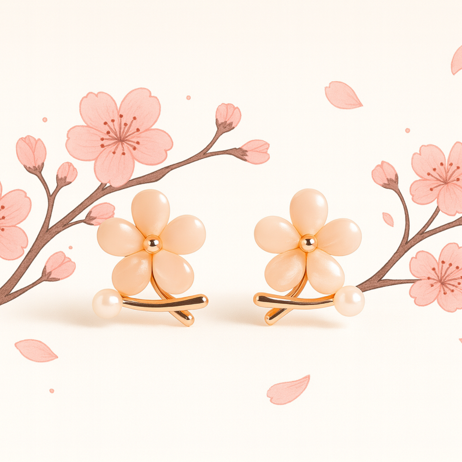 Blush Pearl Blossom Stud 