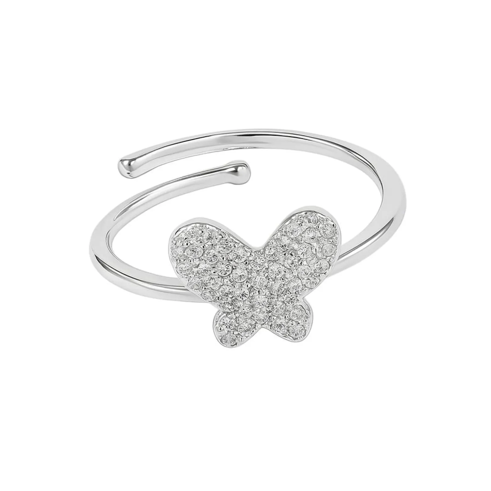 Butterfly Bliss Adjustable Silver Ring