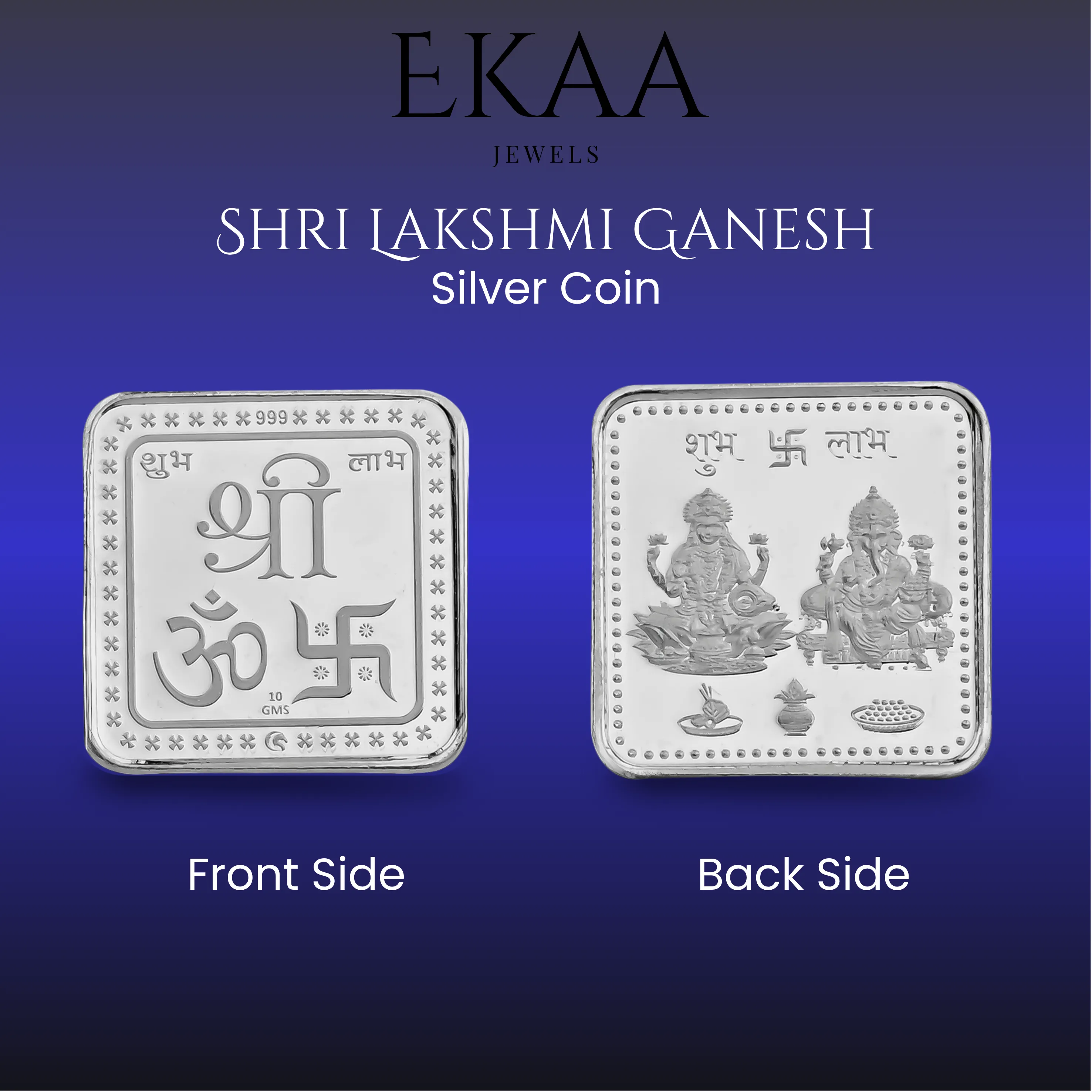 Shri Lakshmi Ganesh 10 Gram Square Design
