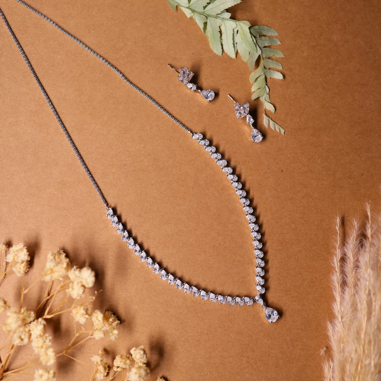 Teardrop Elegance Necklace Set in 92.5 Sterling Silver