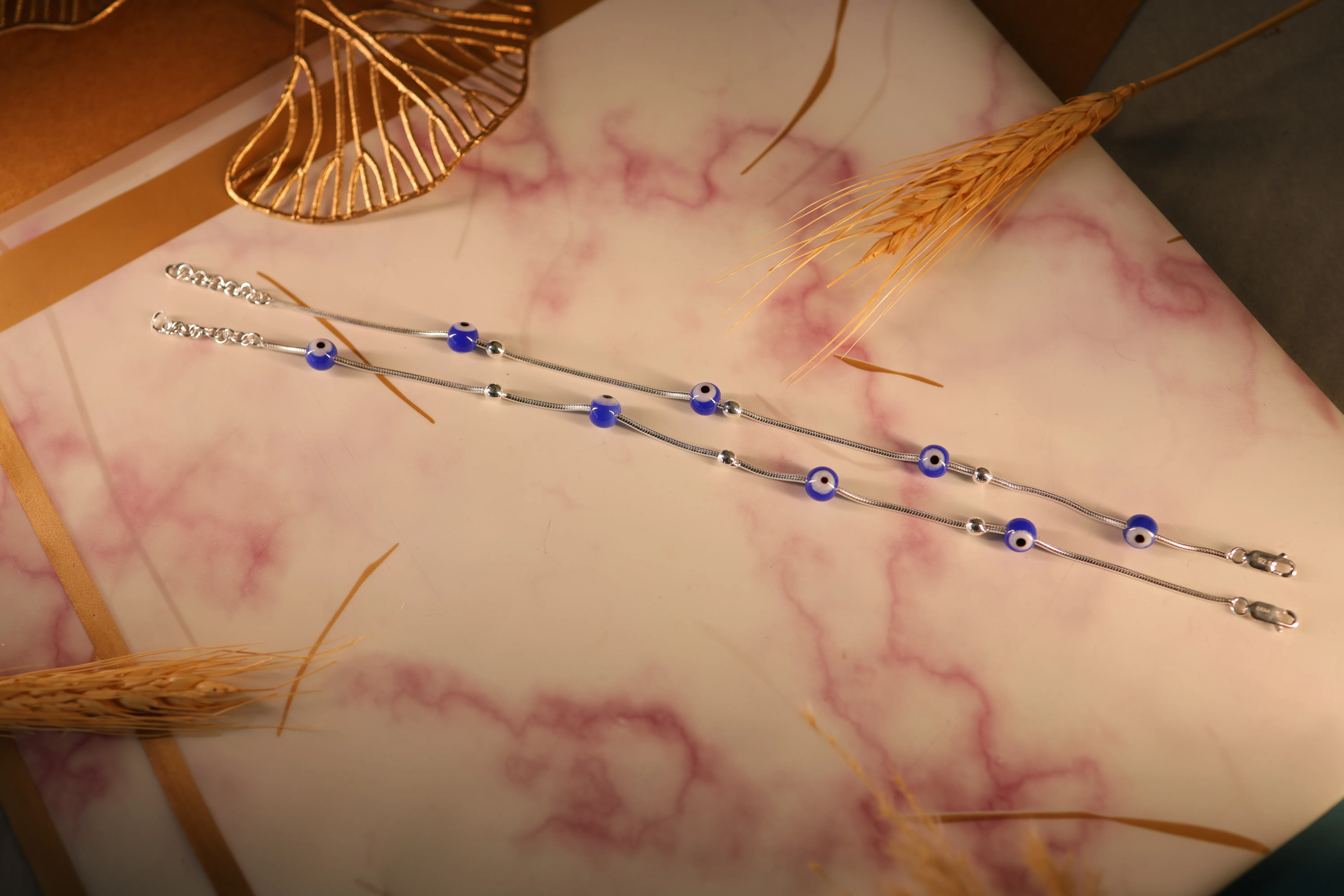 Evil Eye Anklets with Modern Charm