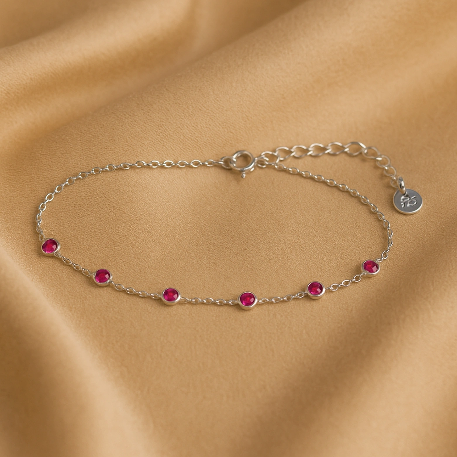Ruby Dots Chain Bracelet