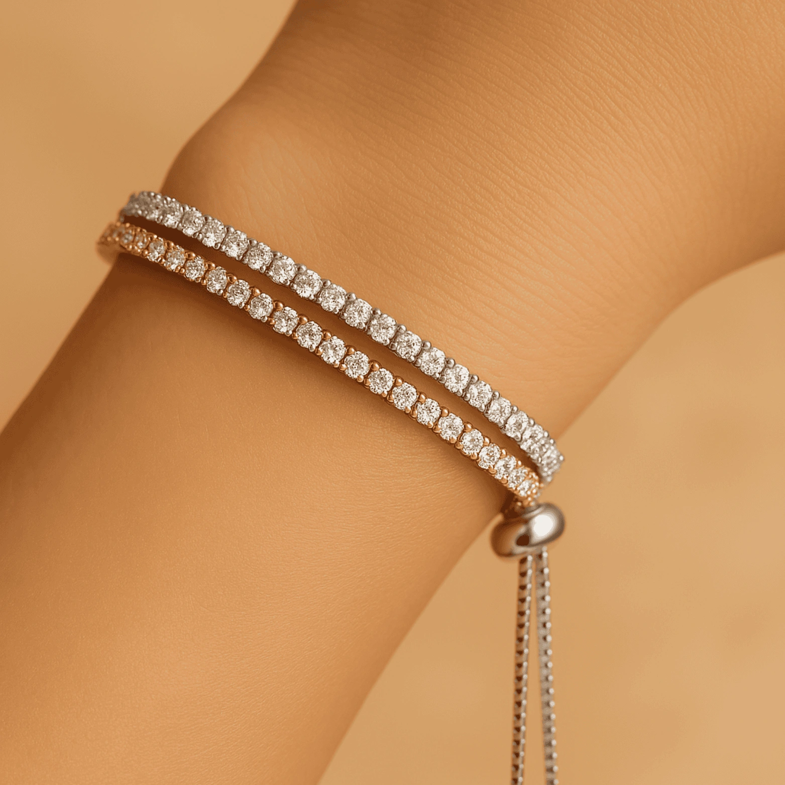 Ekaa Dual-Tone Classic Double Row Bracelet