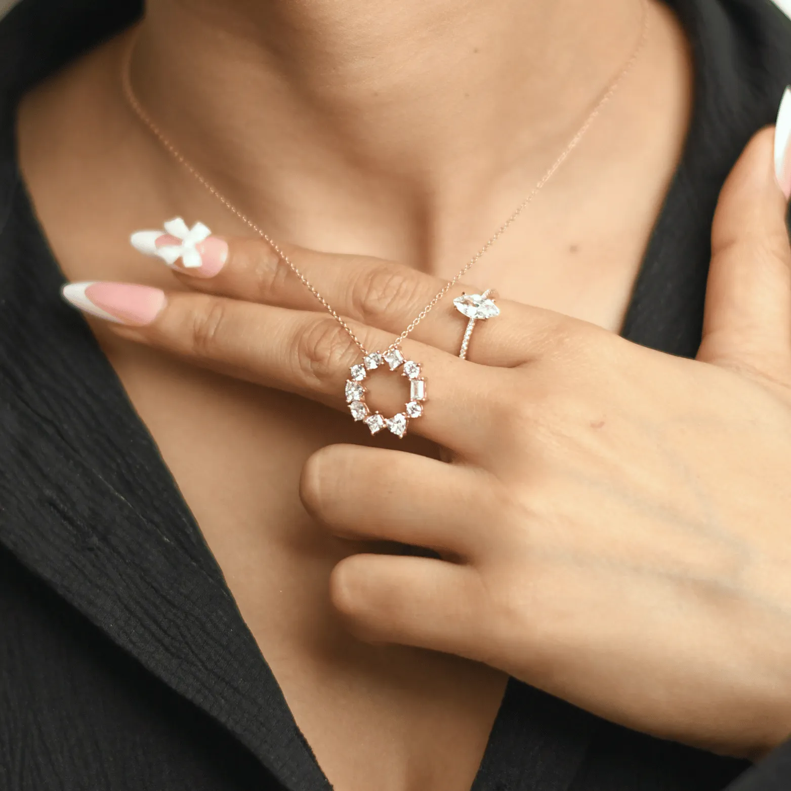  Celestial Halo Rose Gold Necklace