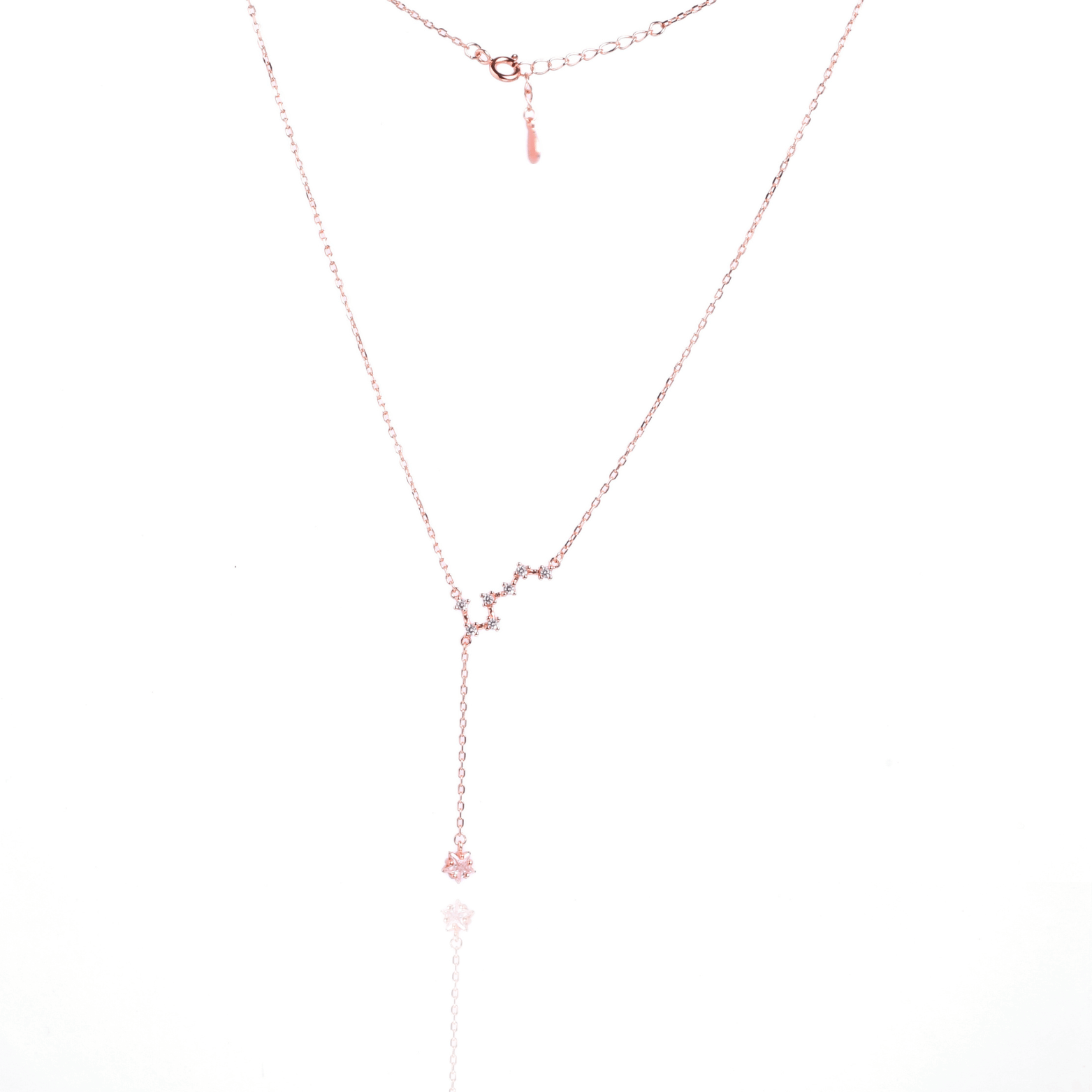  Celestial Constellation Lariat Necklace in Rose Gold