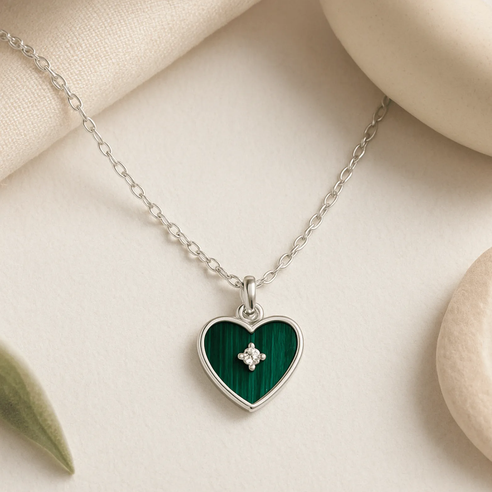 Emerald Embrace Heart Pendant