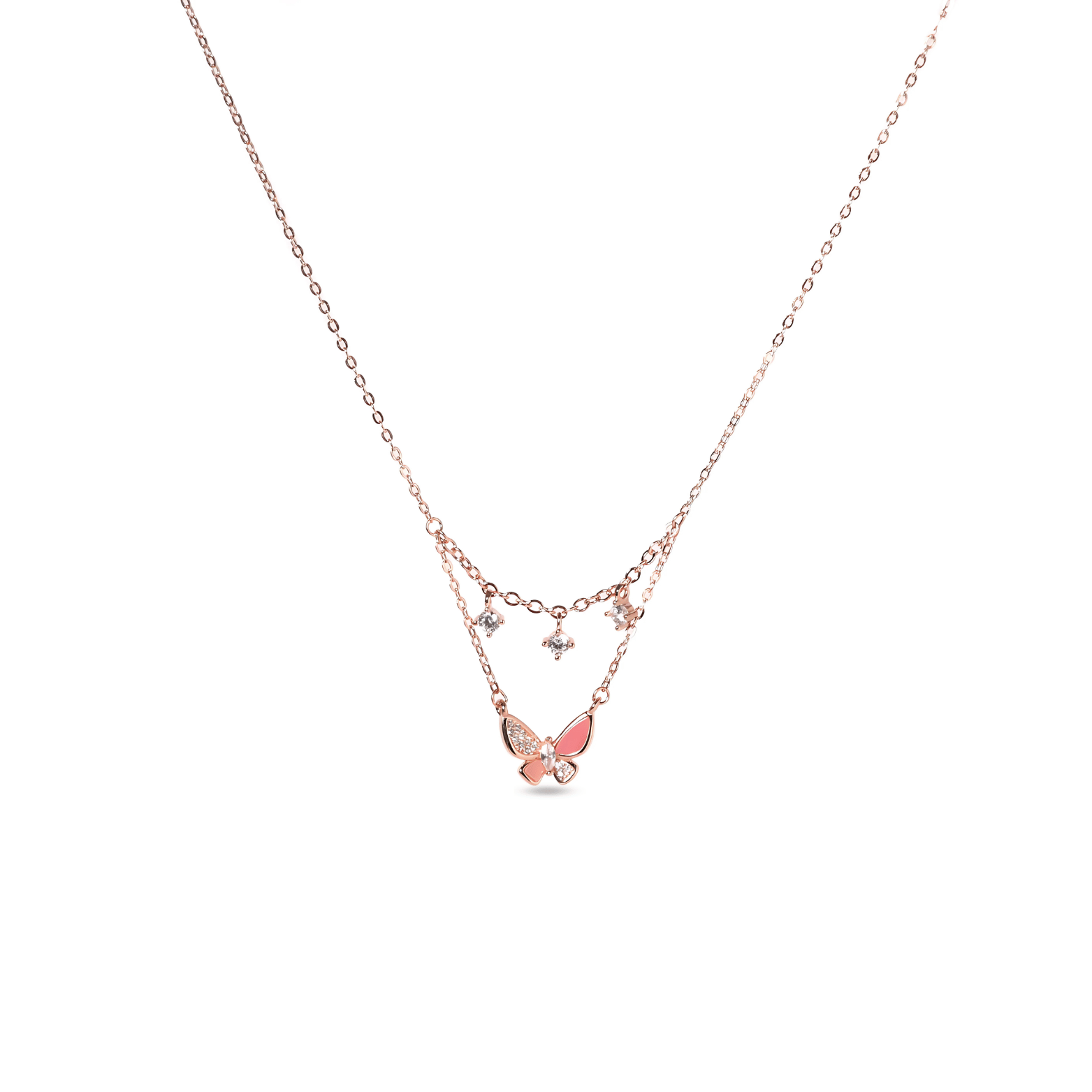 Enchanted Butterfly Dual Chain Necklace