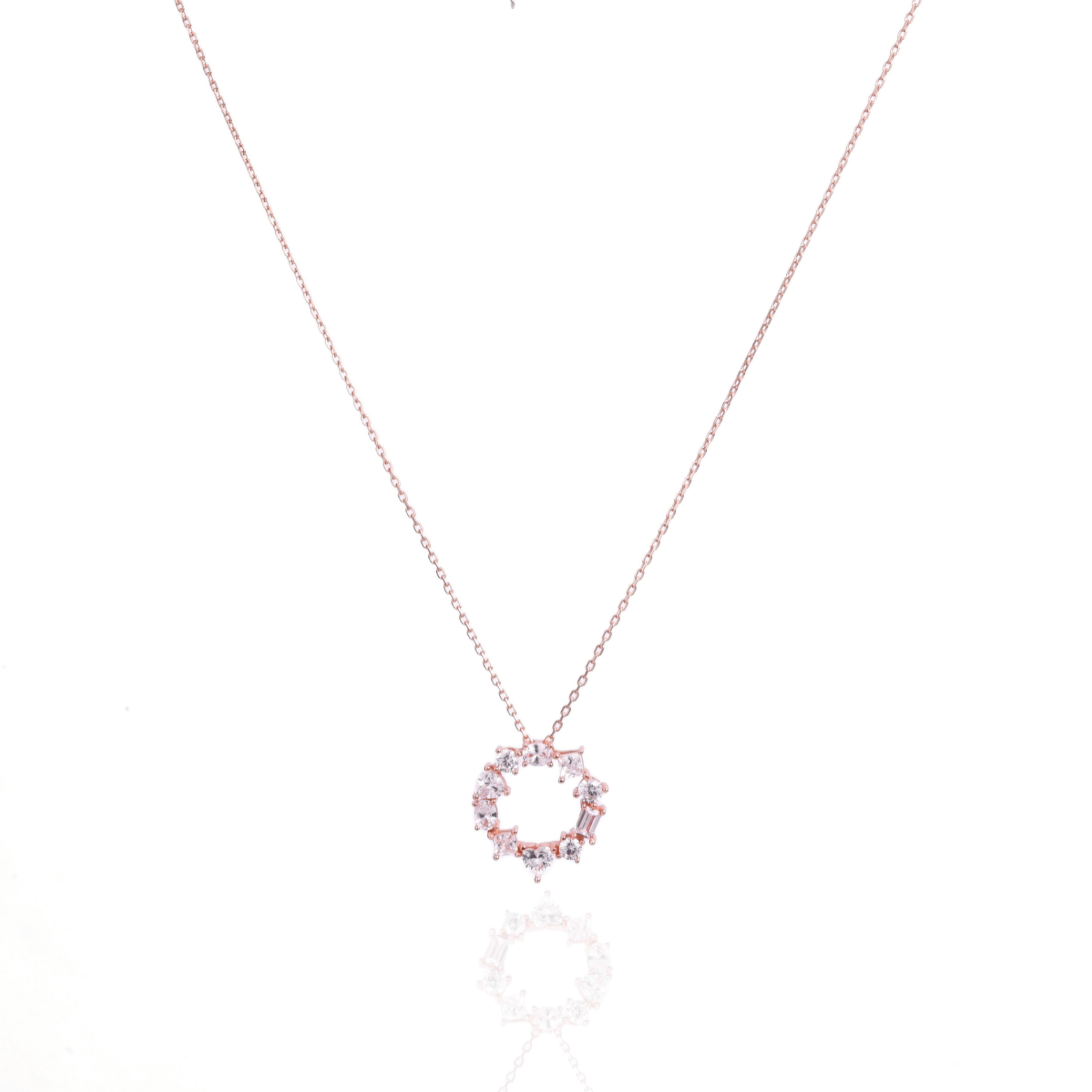  Celestial Halo Rose Gold Necklace