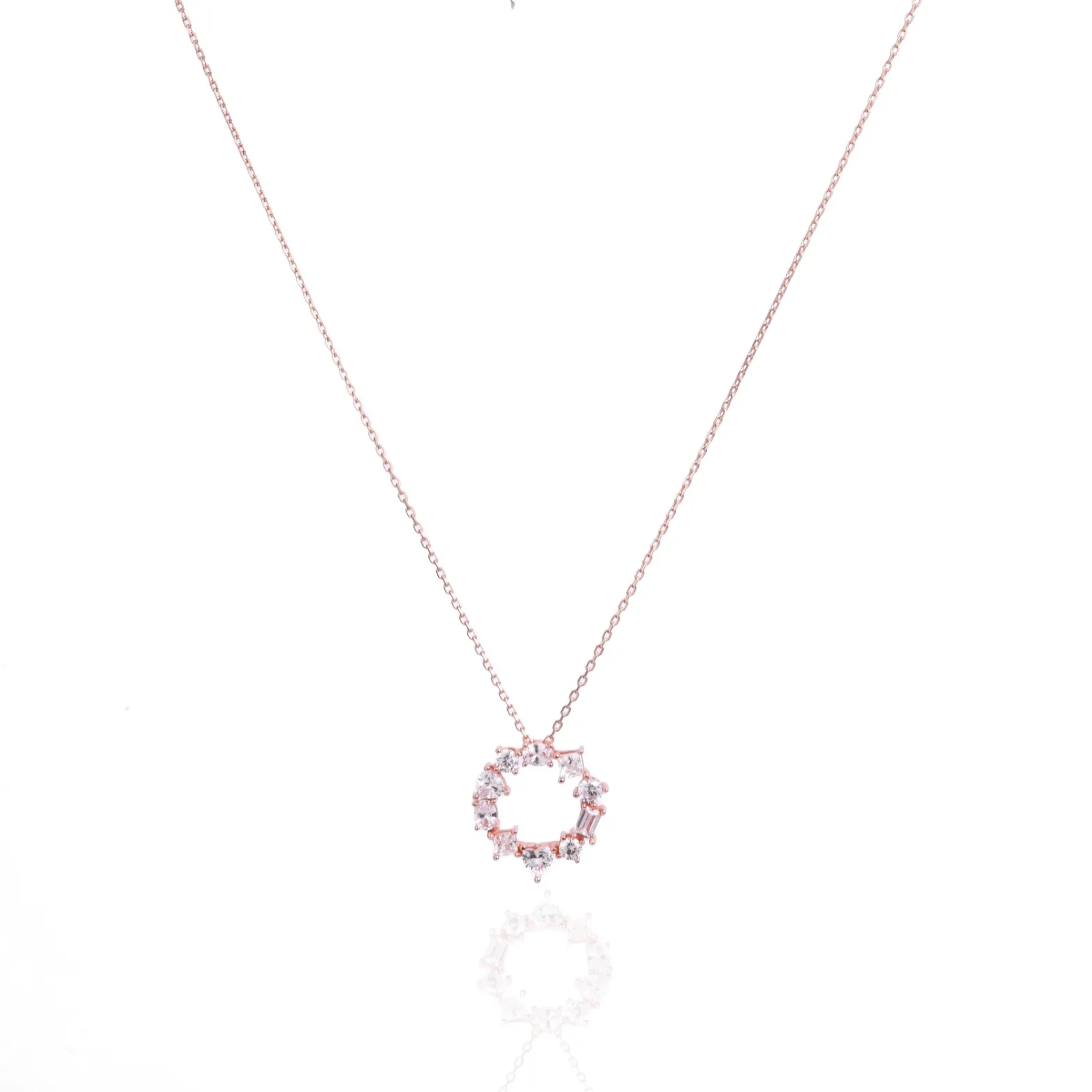  Celestial Halo Rose Gold Necklace