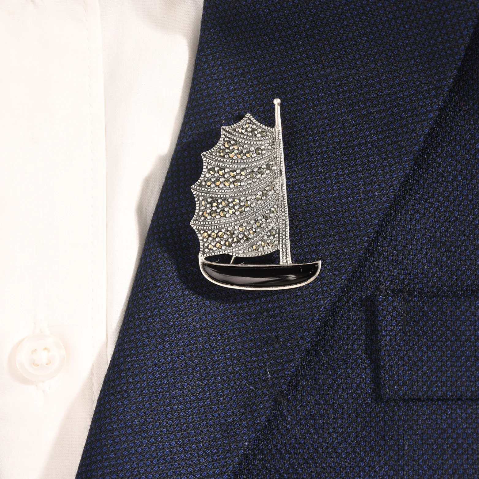 Sail Away Sterling Silver Boat Brooch