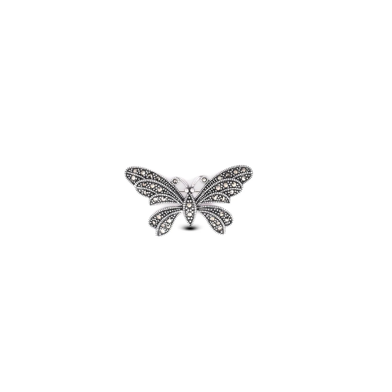Ekaa Regal Butterfly Silver Brooch