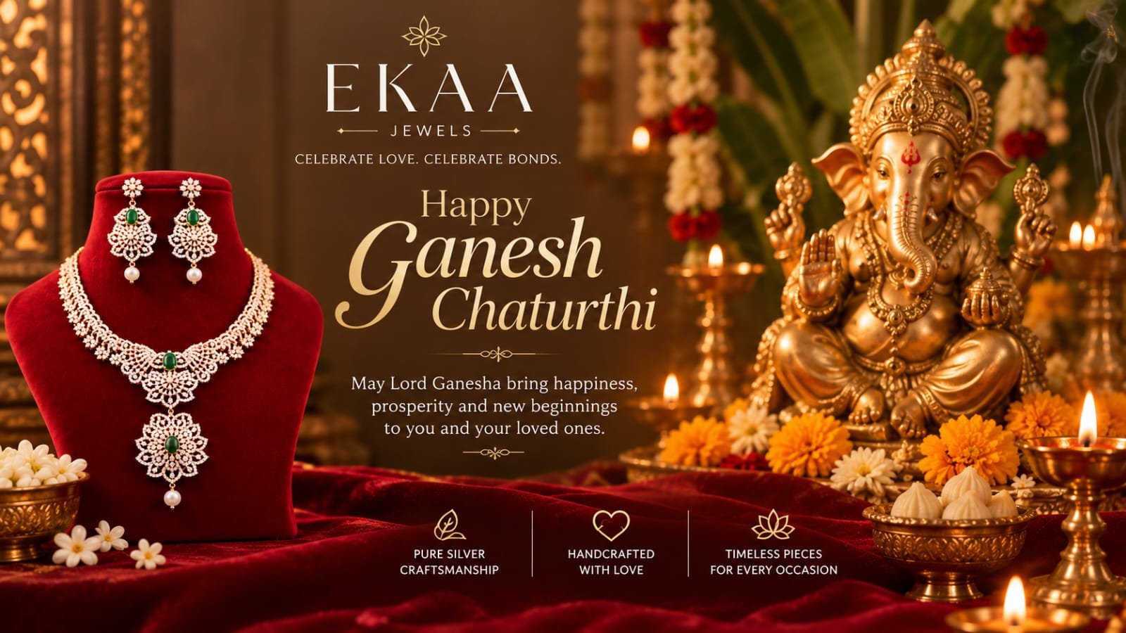 Ganesh Chaturthi Pure Silver Jewellery Styling