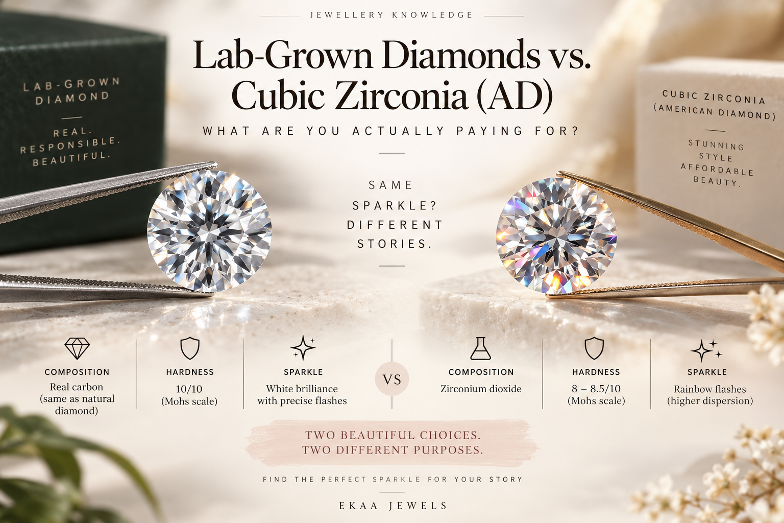 Lab-Grown Diamonds vs. Cubic Zirconia (AD): What Are You Actually Paying For?