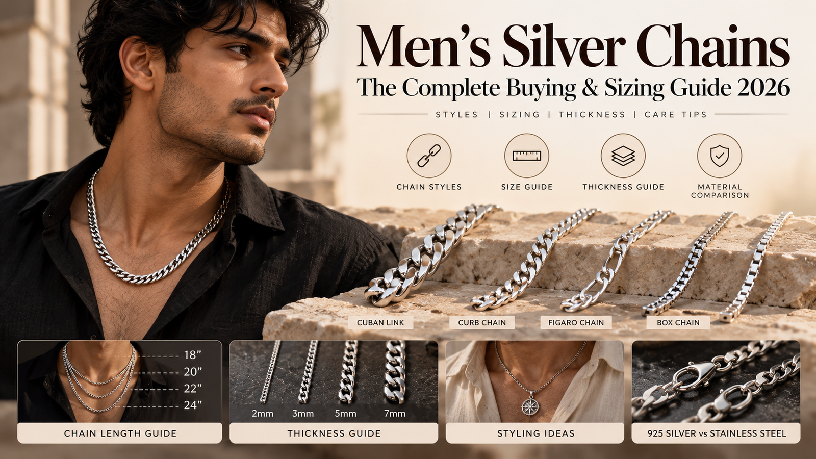 Men’s Silver Chains: The Complete Buying & Sizing Guide 2026