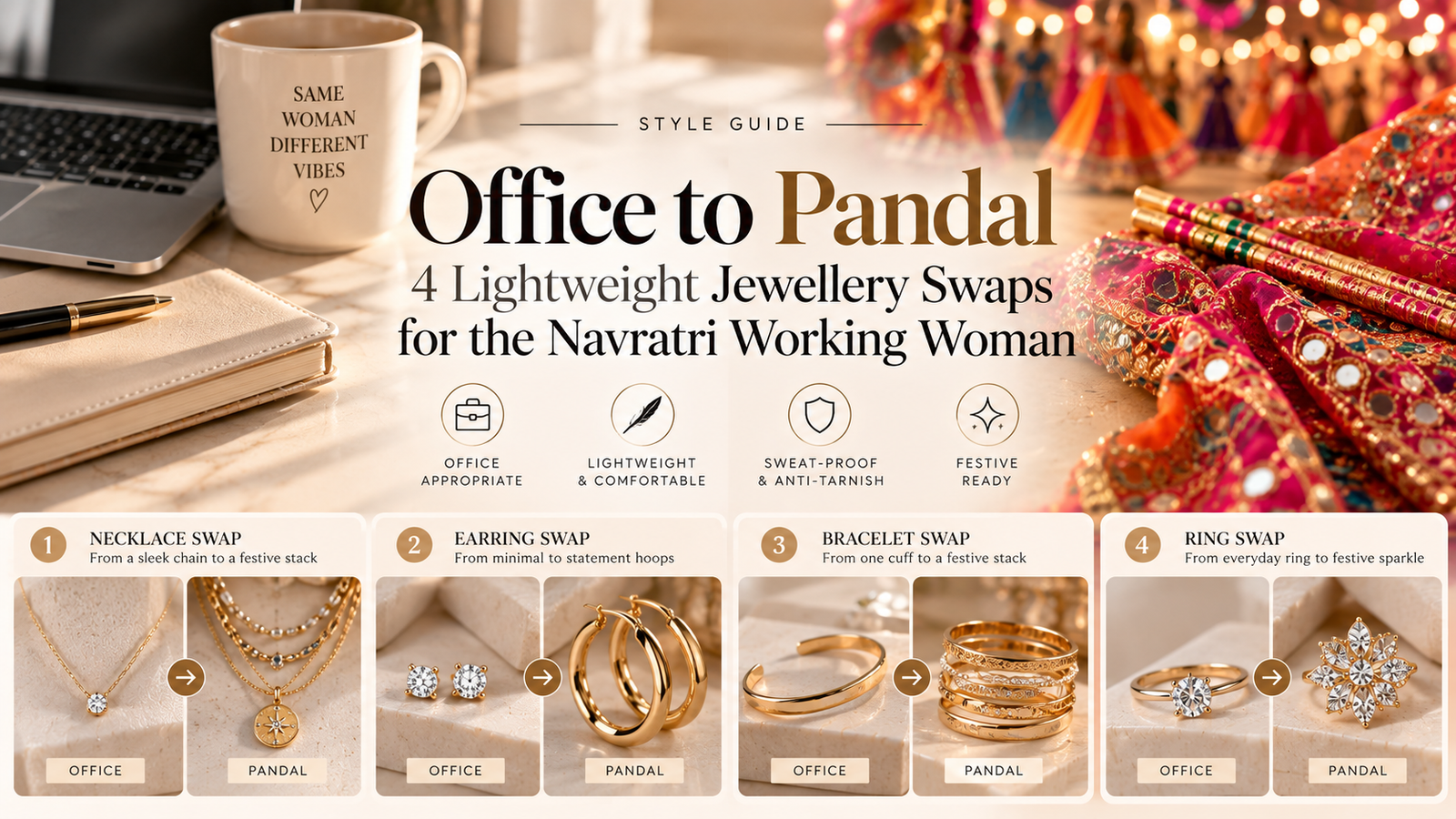 Office to Pandal: 4 Lightweight Jewellery Swaps for the Navratri Working Woman