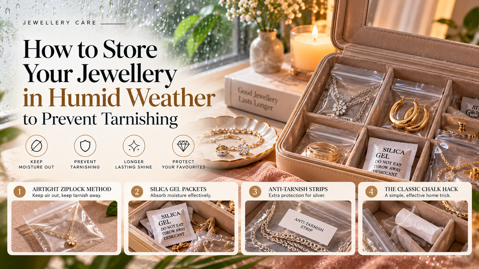 How to Store Your Jewellery in Humid Weather to Prevent Tarnishing