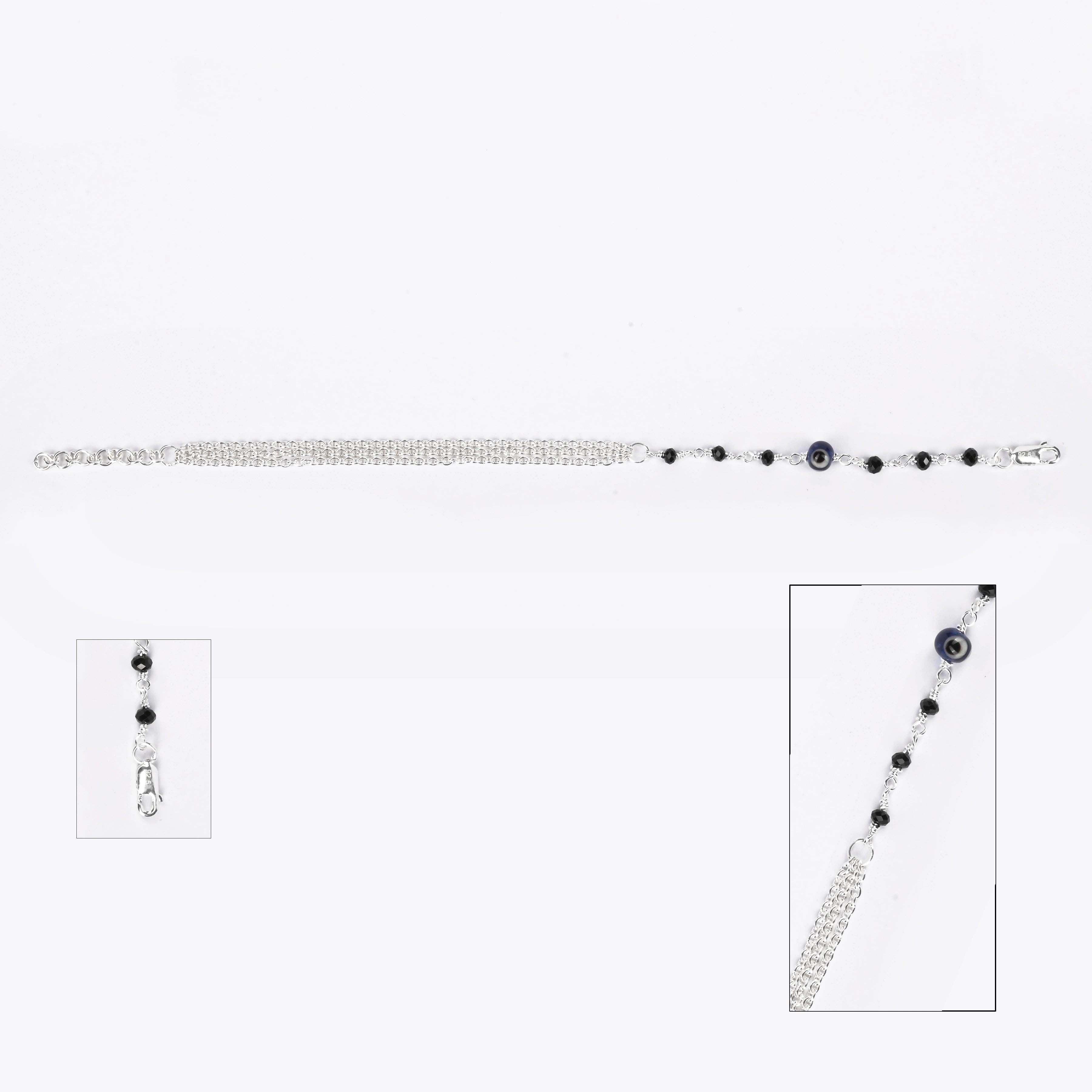 Aarohi Evil Eye Silver Anklet