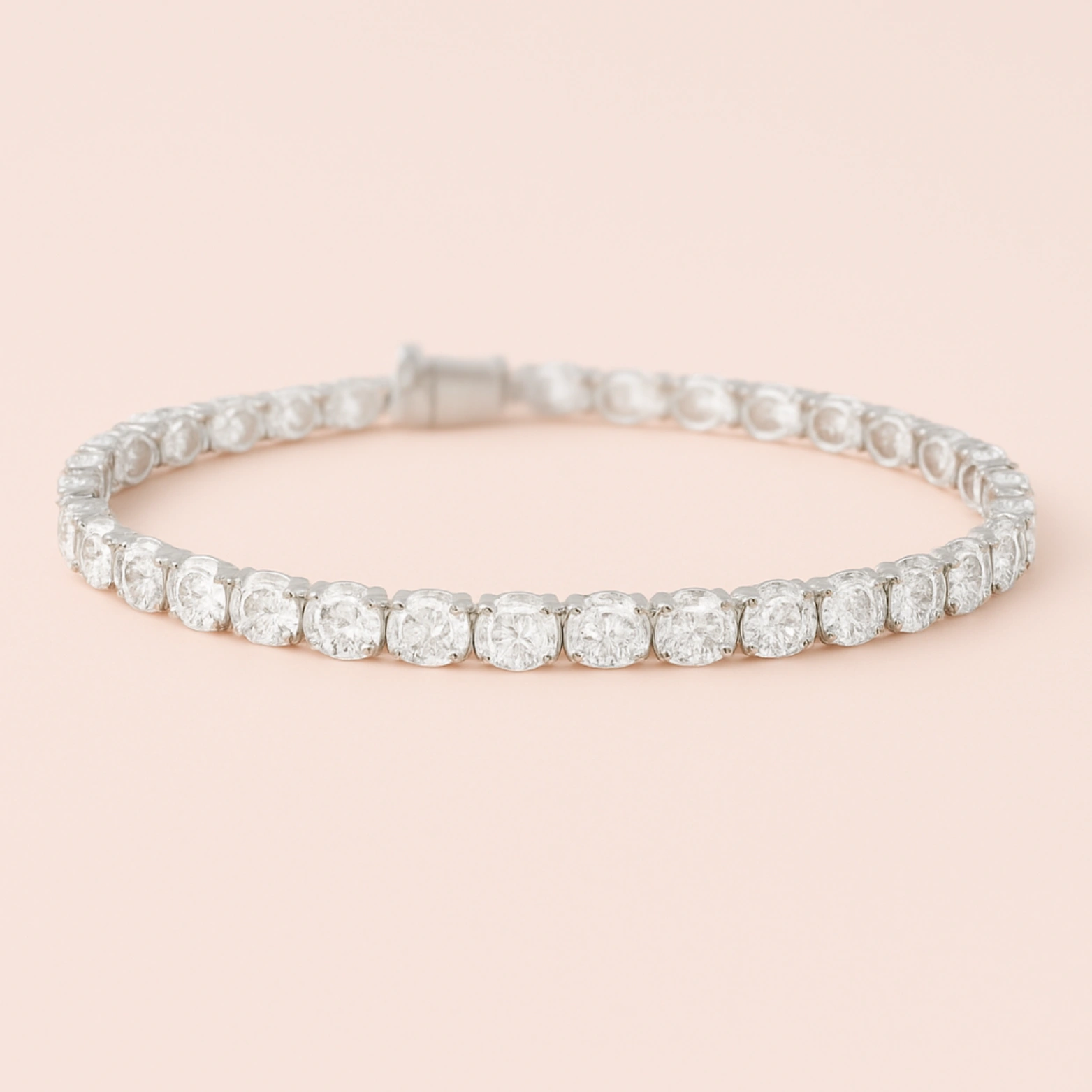 Oval Elegance Silver Tennis Bracelet
