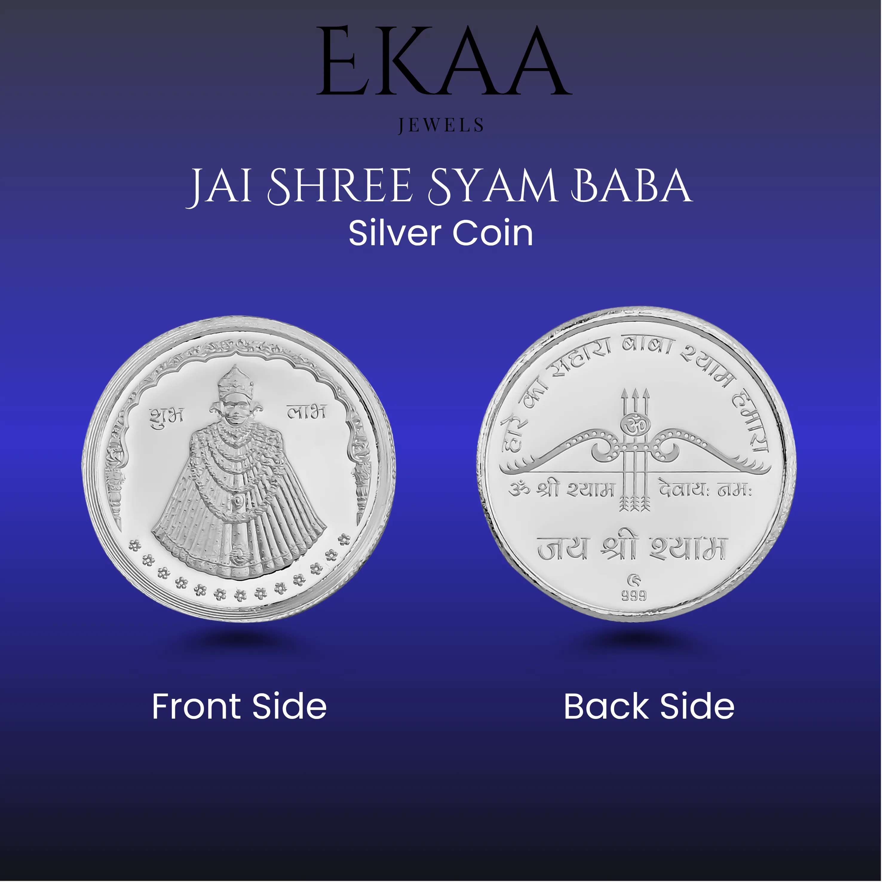 Jai Shree Shyam Baba 10 Gram 999 Fine Silver Coin