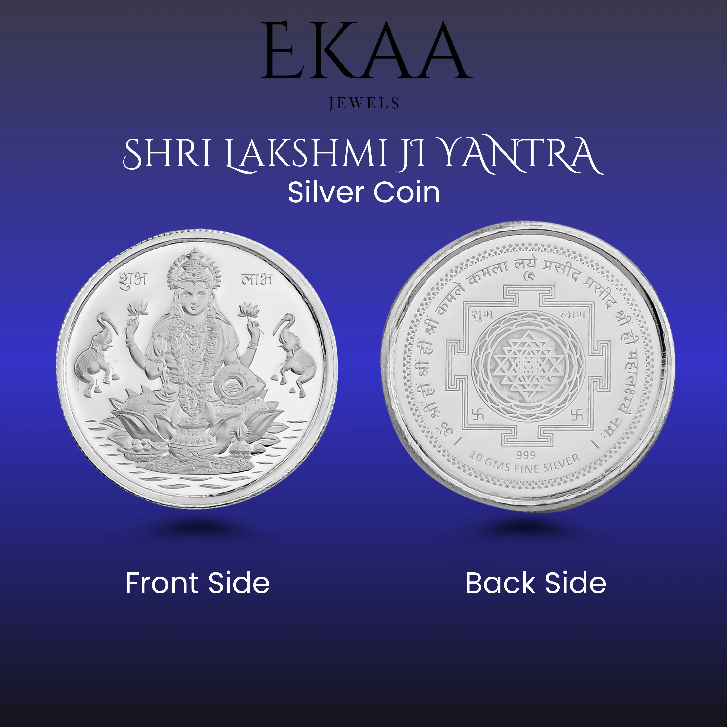 Shri Lakshmi Ji Yantra 10 Gram 999 Fine Silver Coin
