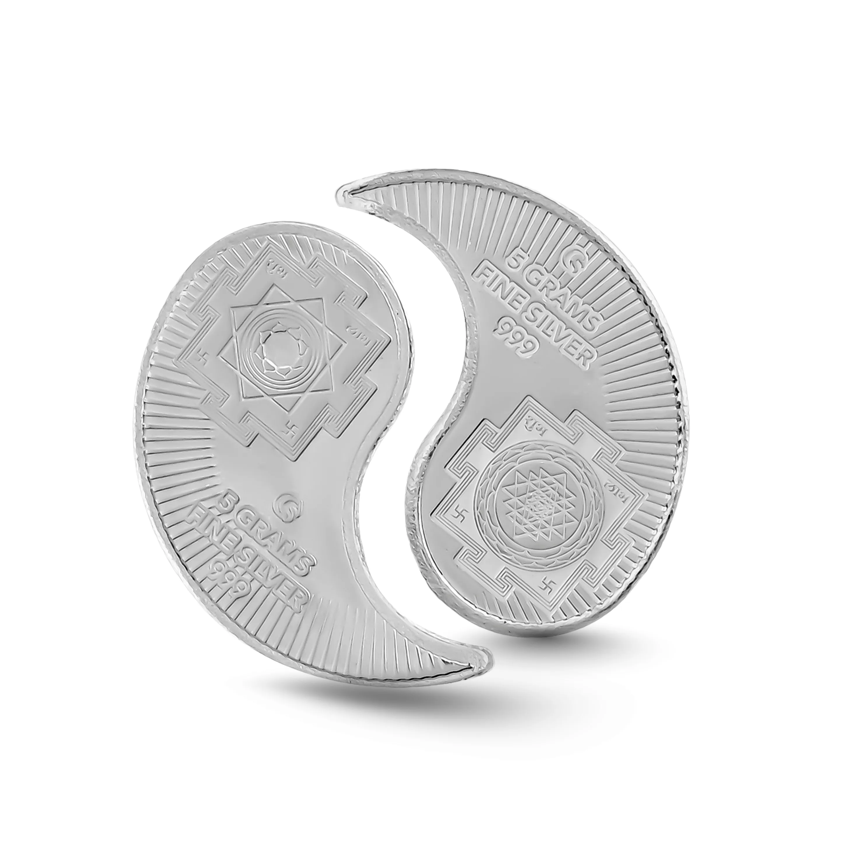 Shri Lakshmi Ganesh 10 Gram 999 Fine Silver Coin Yin-Yang Design