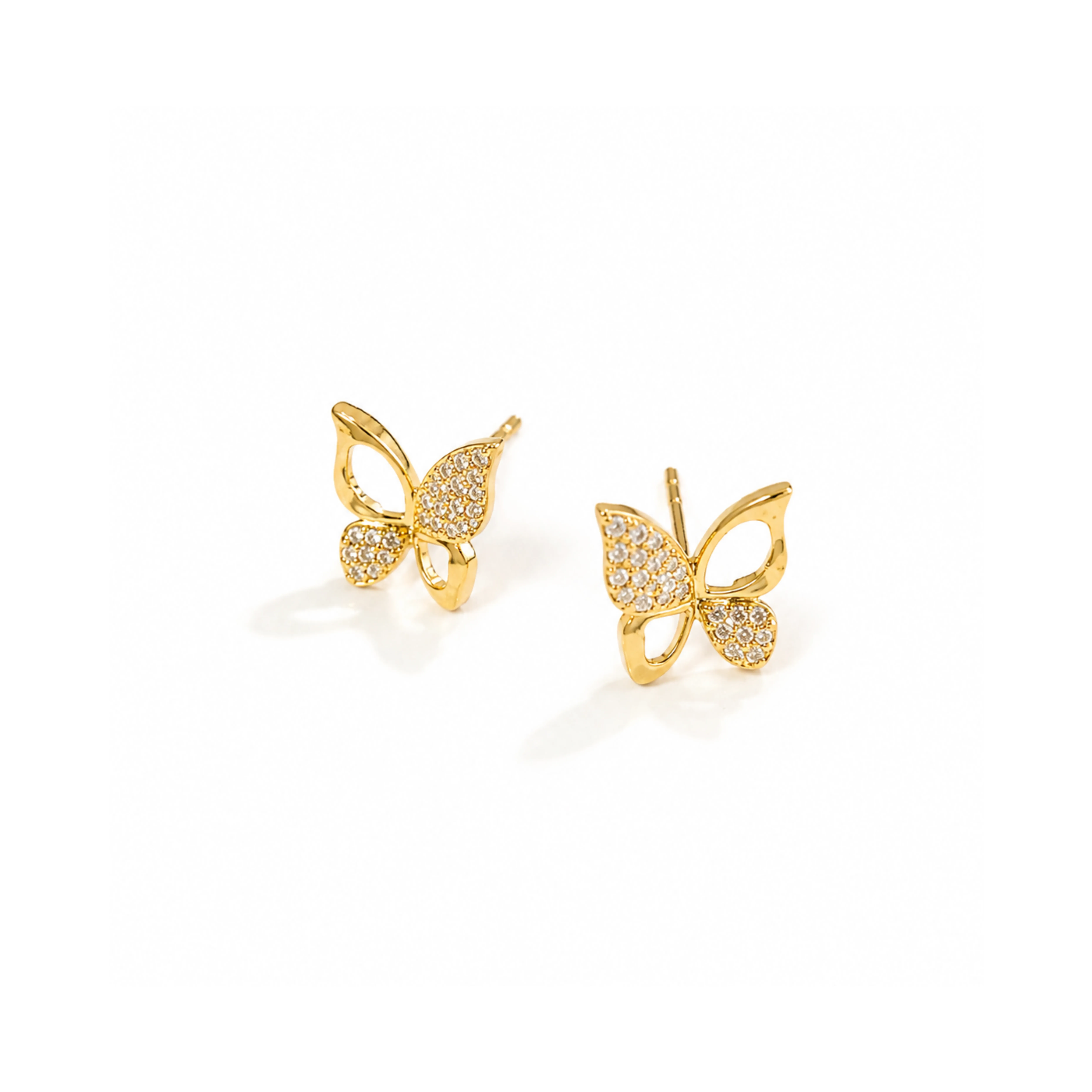 Gold Butterfly Stud Earrings