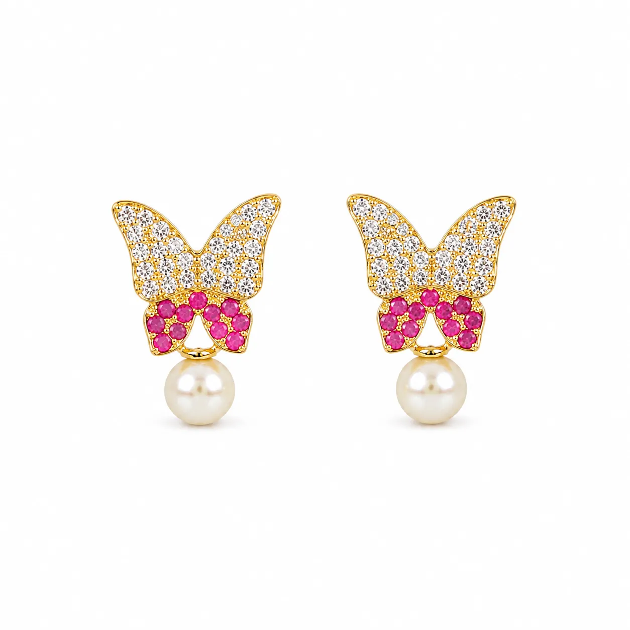 Dreamy Butterfly Pearl Earrings