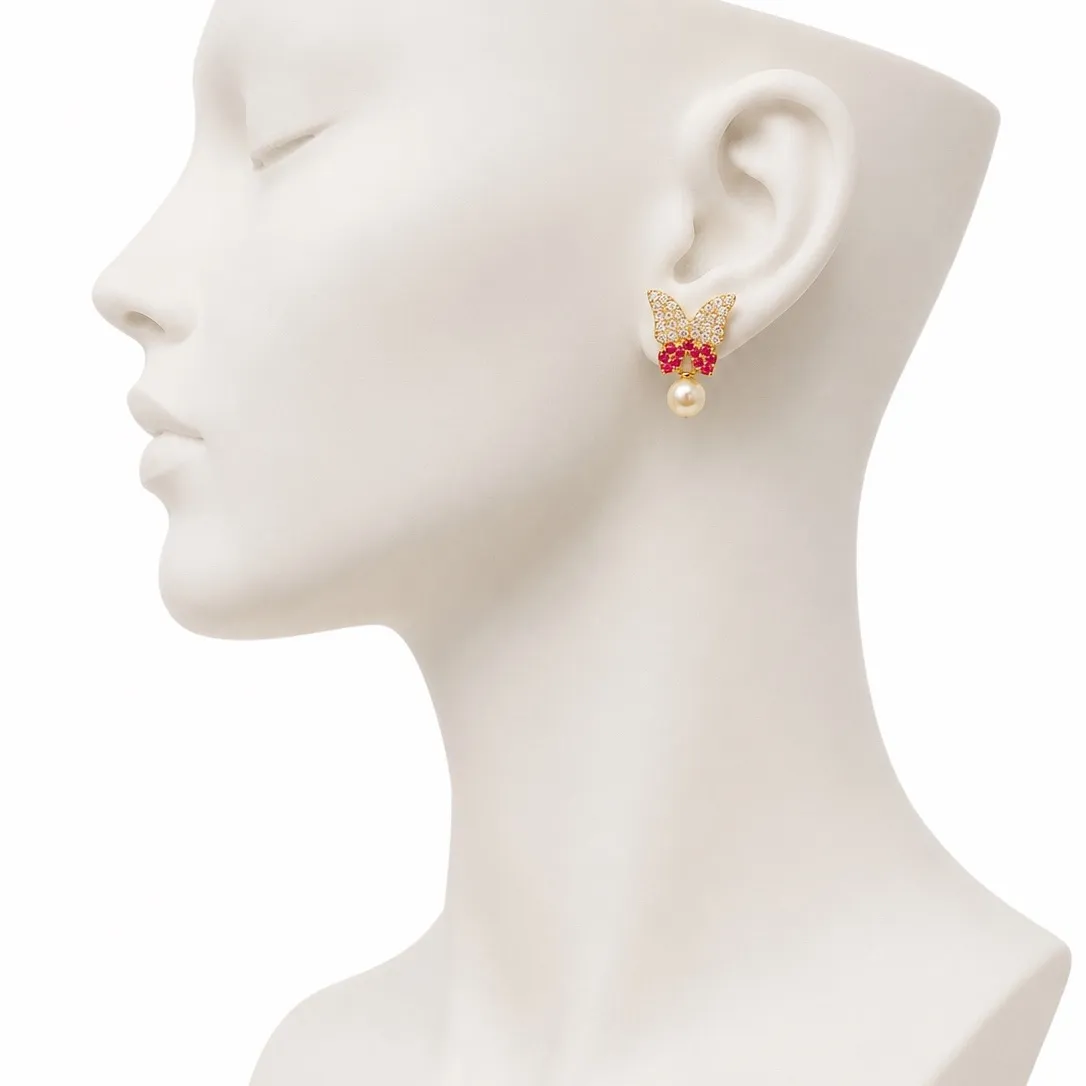 Dreamy Butterfly Pearl Earrings