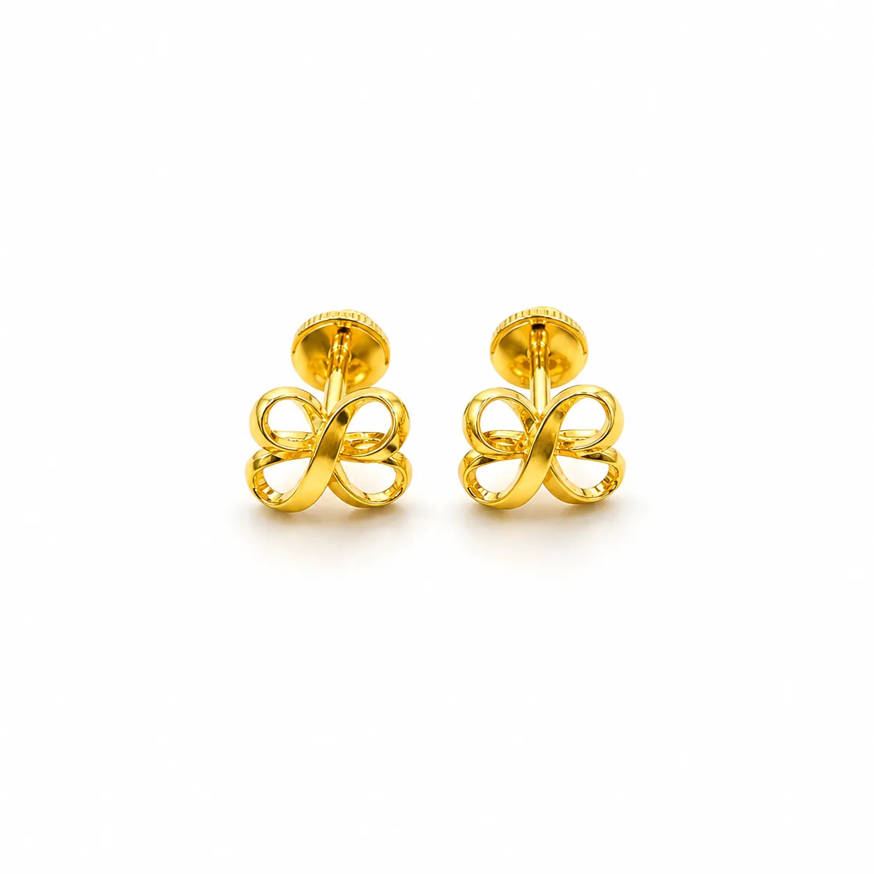 Golden Bow Stud Earrings