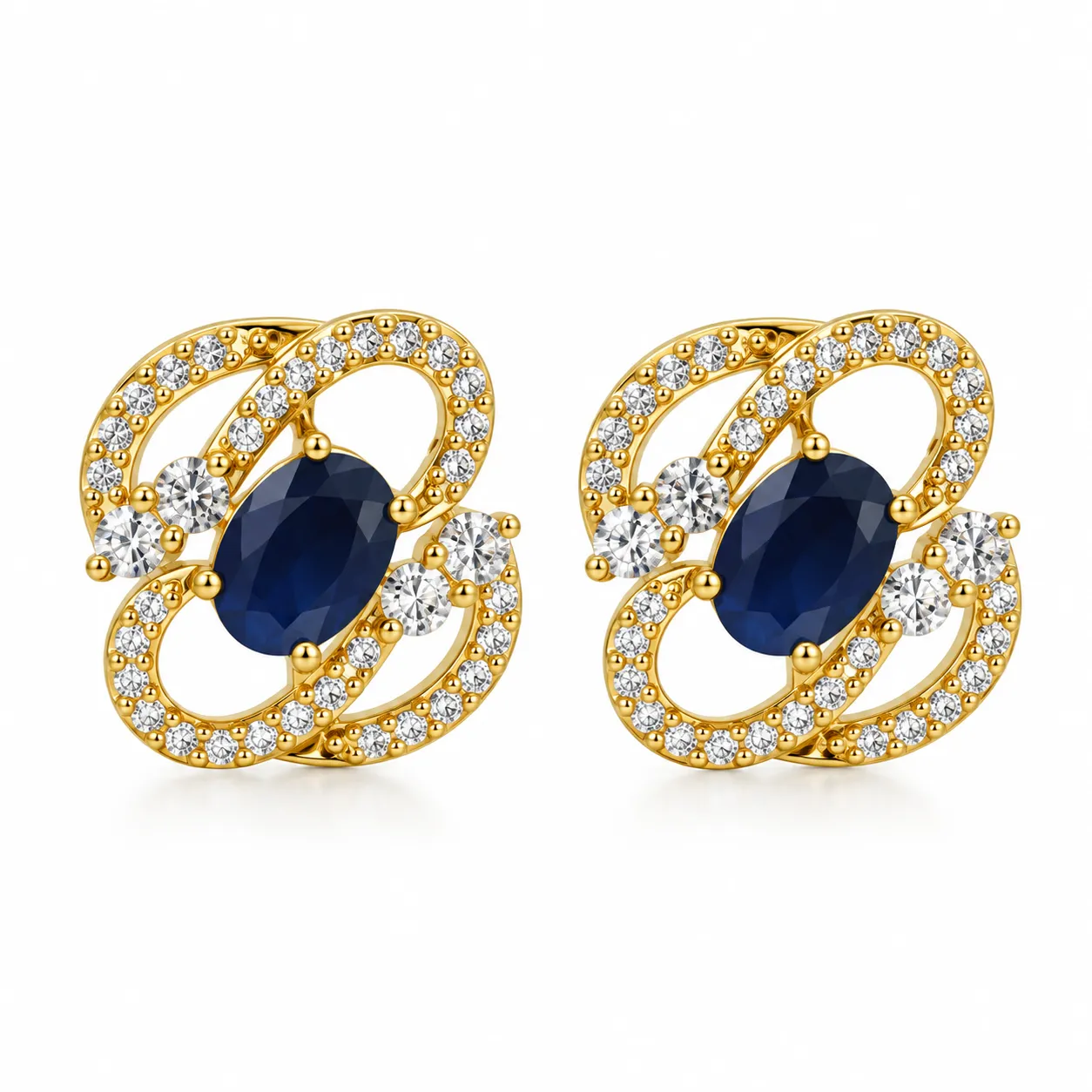 Diamond Sapphire Earrings