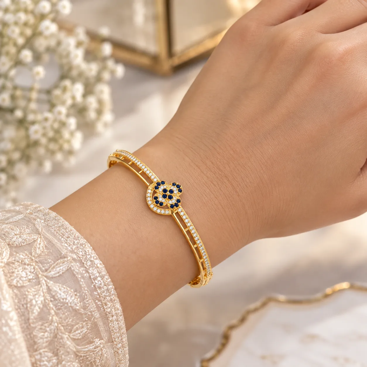 Sapphire Diamond Gold Bracelet