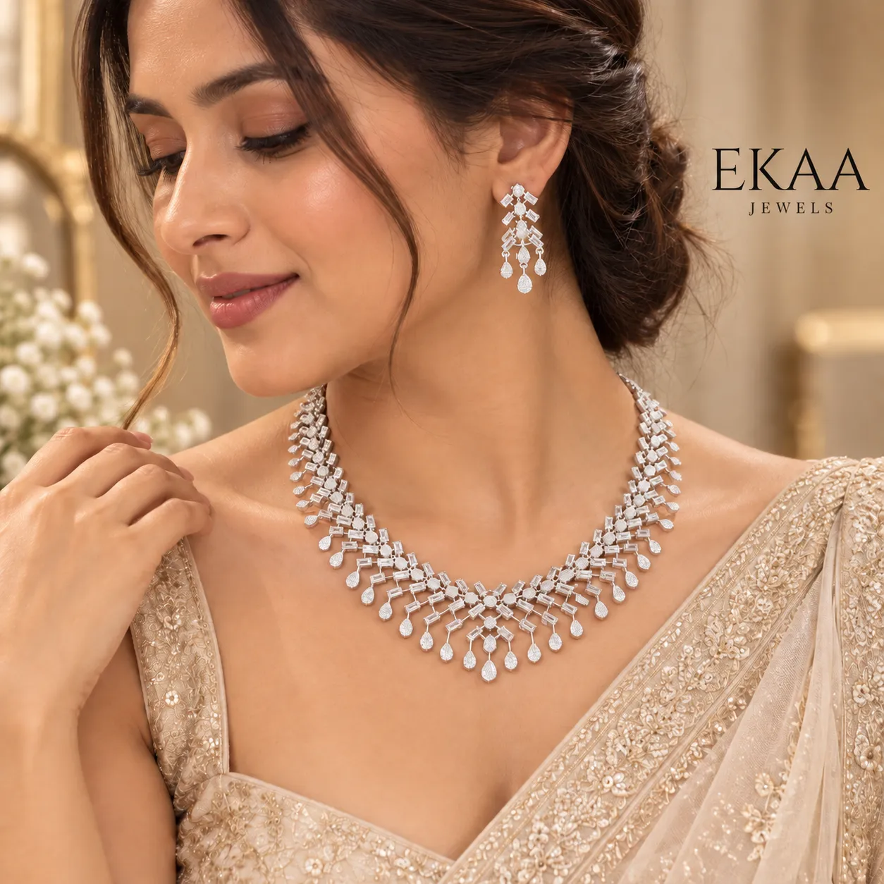 Celestia Cascade Statement Necklace Set