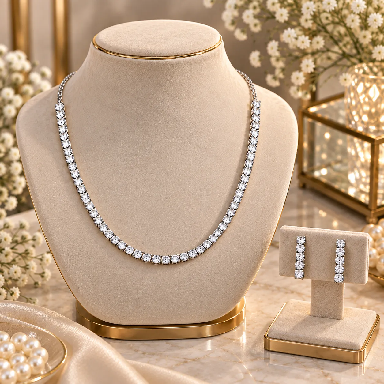 Celeste Tennis Necklace Set