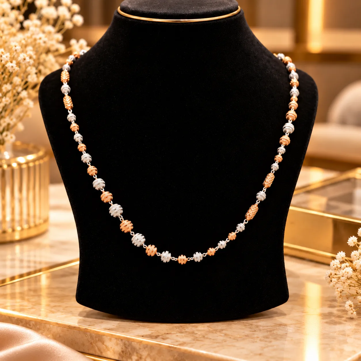 Rosé Harmony Long Necklace & Bracelet Set