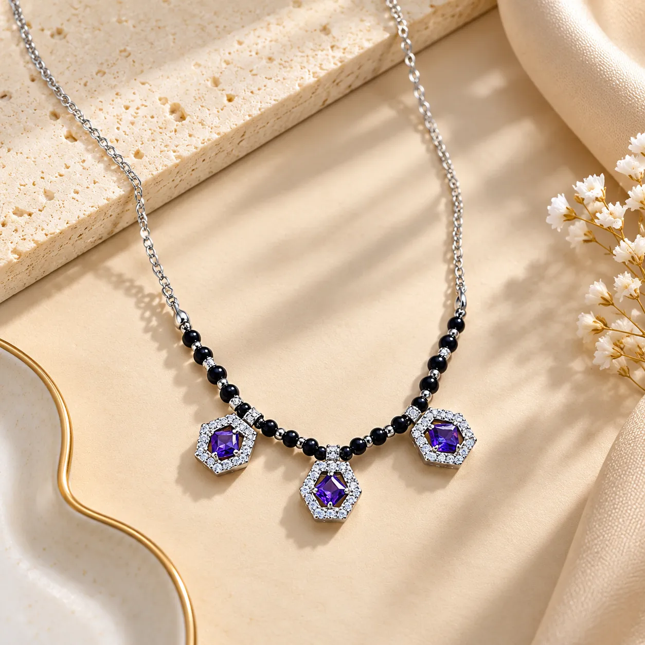 Amethyst Aura Mangalsutra