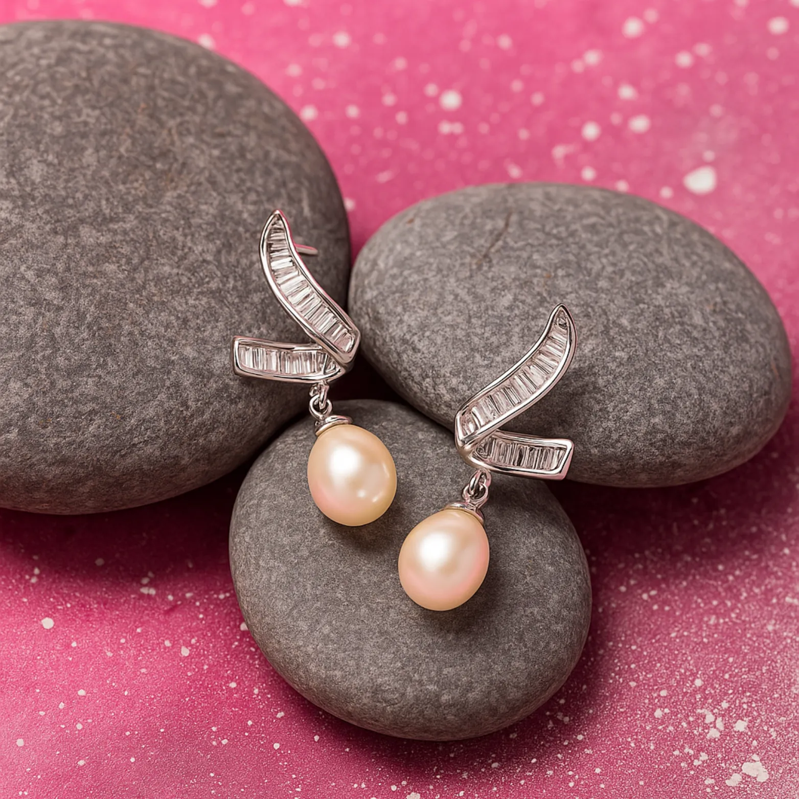 Celestia Curve Pearl Earrings