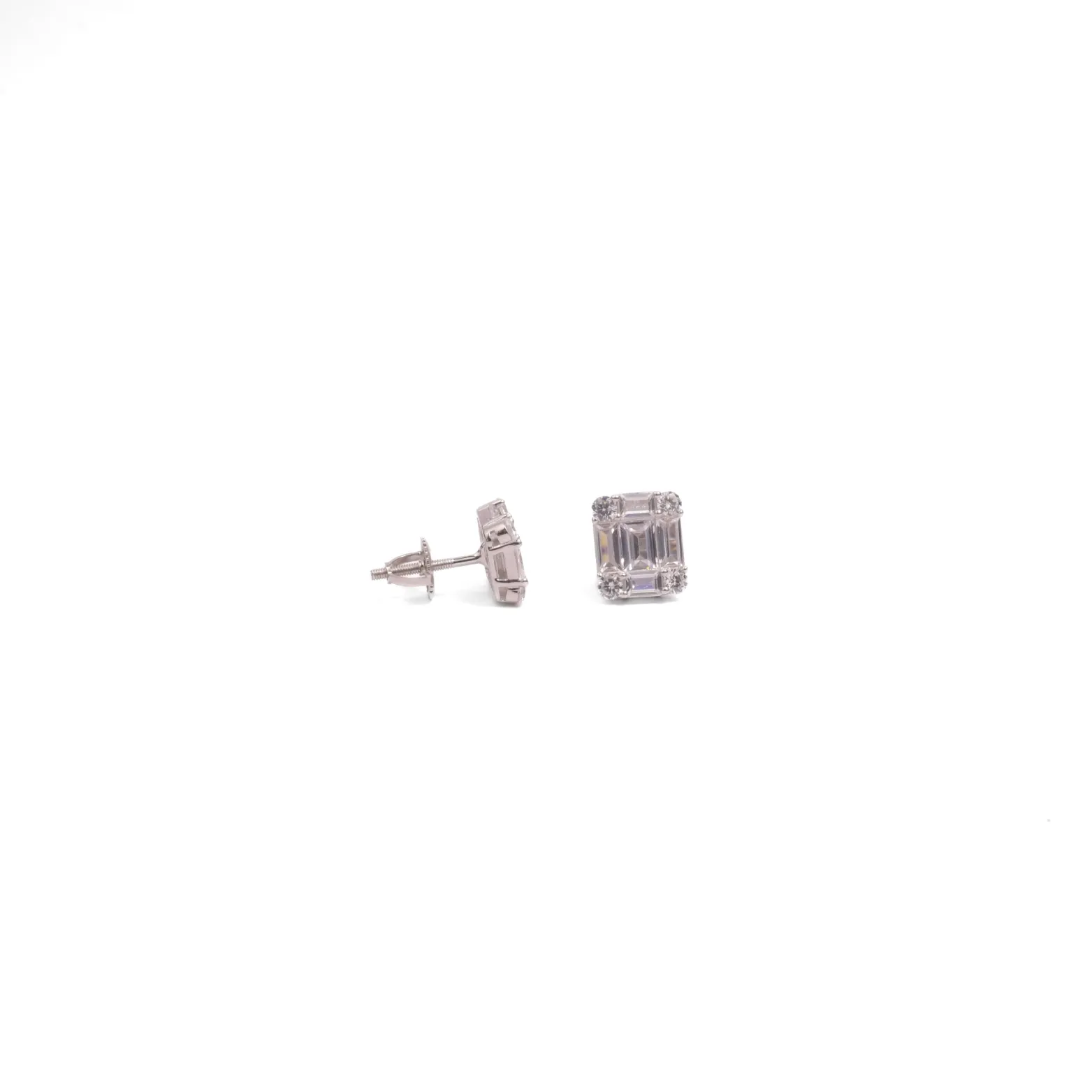 Radiant Solitaire Stud Earrings